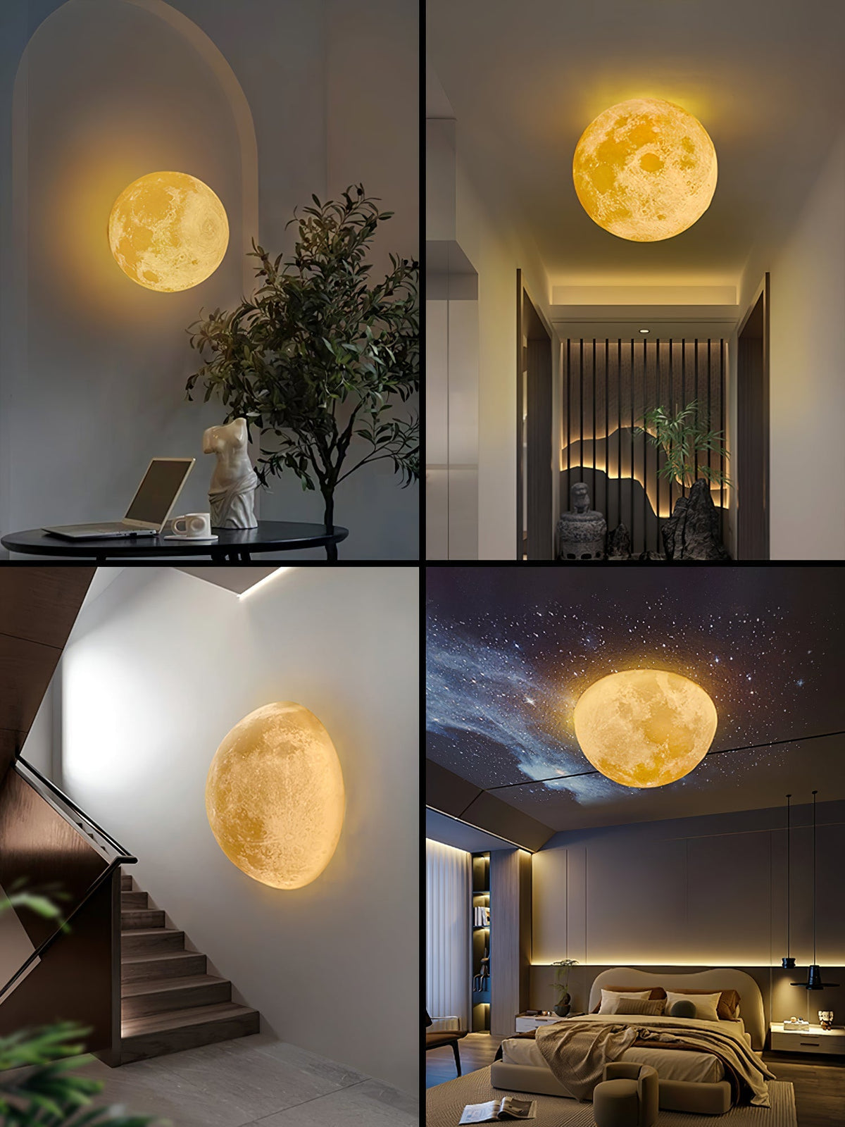 Brivel Nordic Art Moon 3D Plastic Wall Lamp