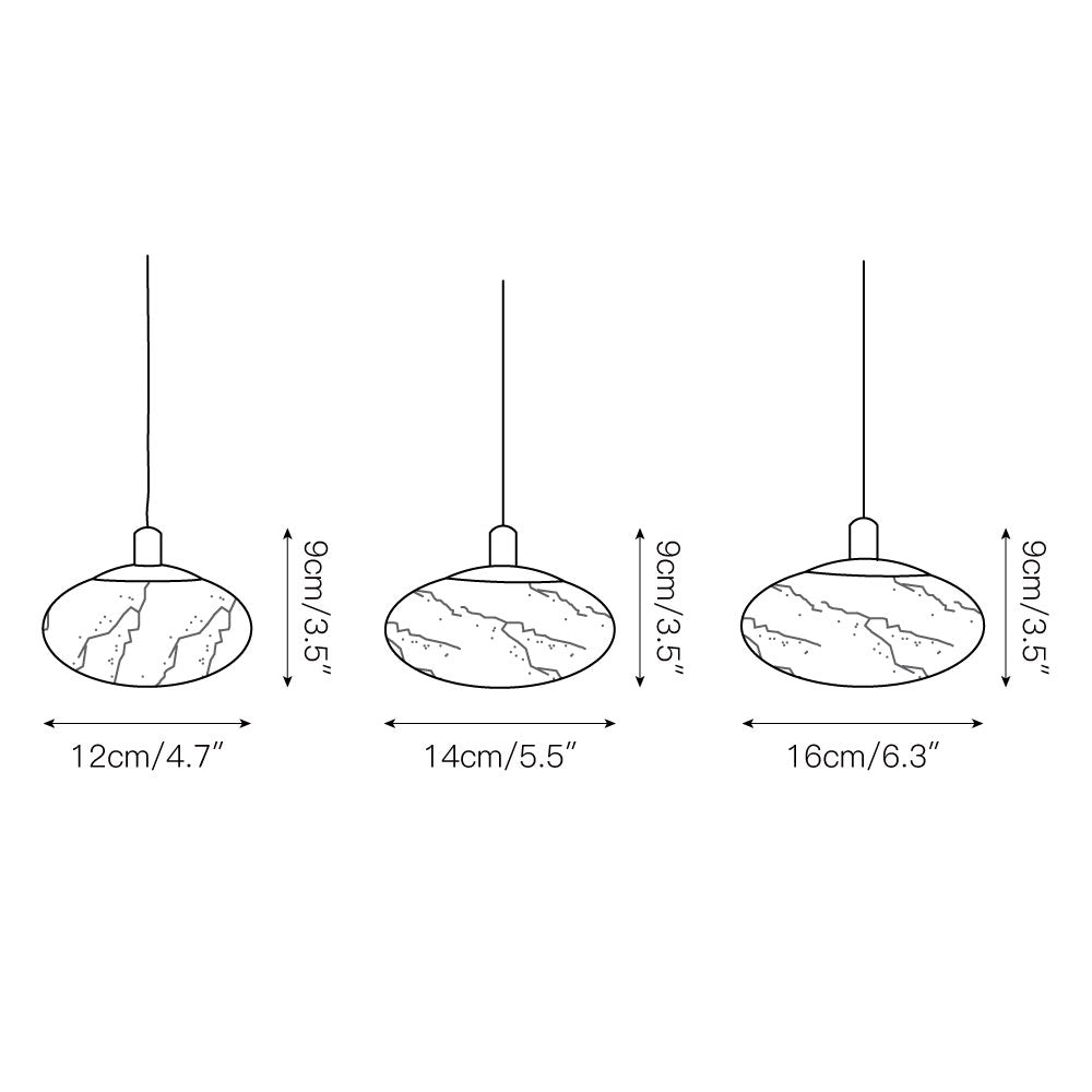 Cuthean Brass Alabaster Pendant Lamp