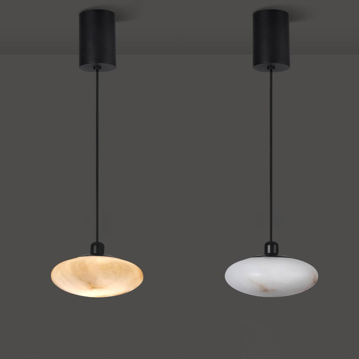 Cuthean Brass Alabaster Pendant Lamp