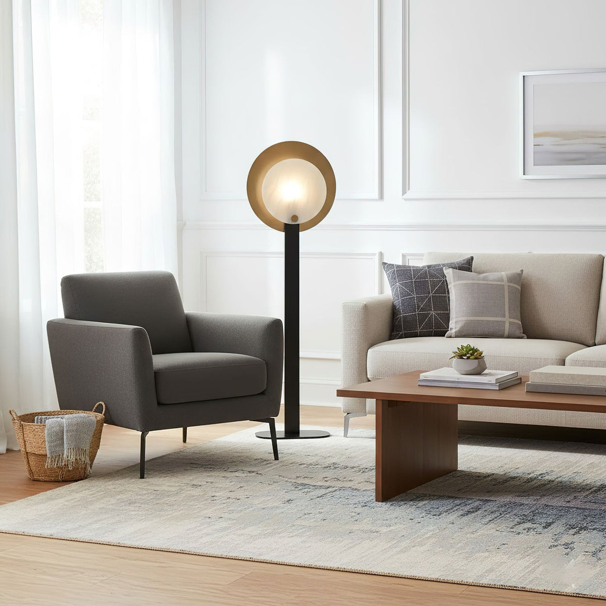 Mosaic Elegance Alabaster Floor Lamp