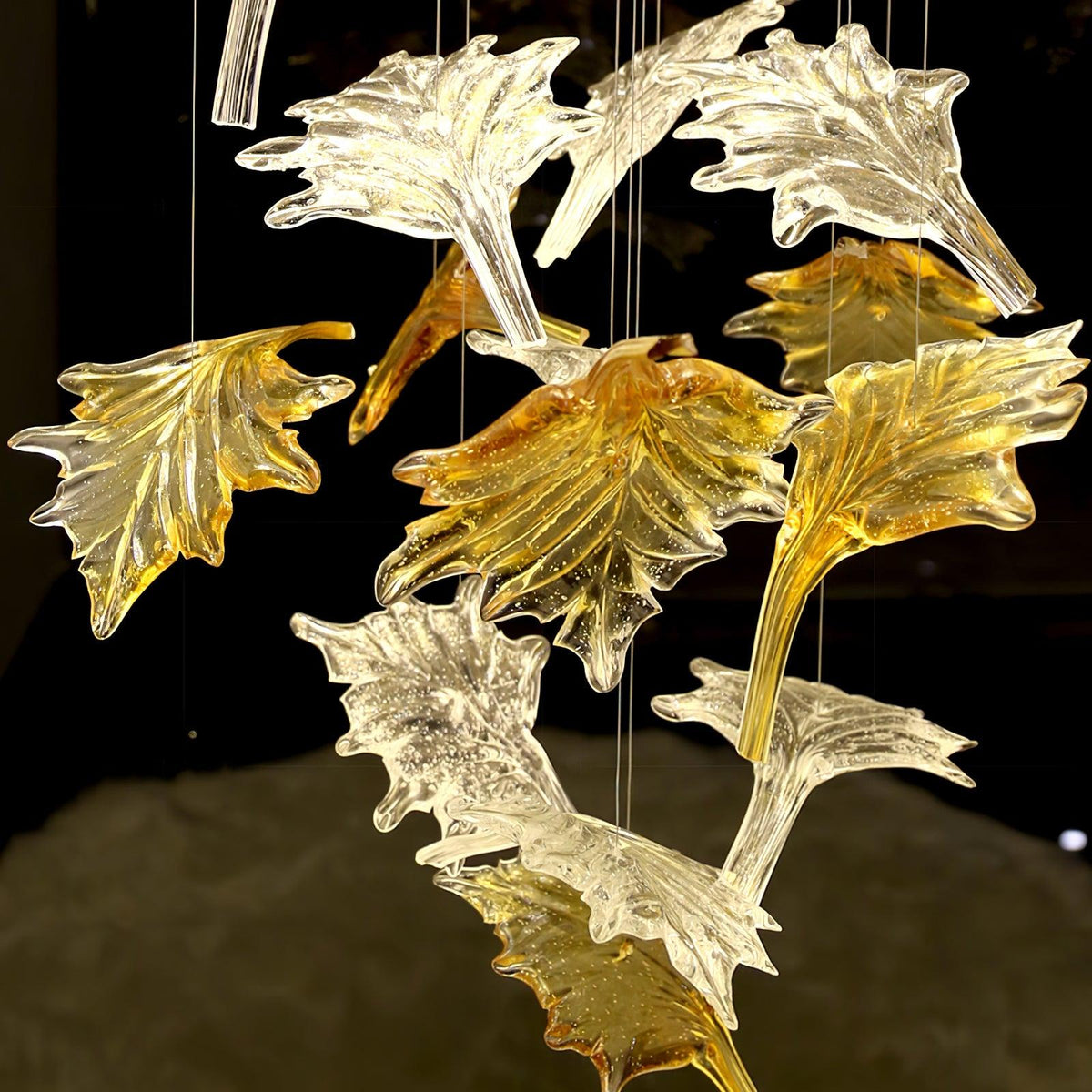 Syraean Multicolor Maple Leaf Crystal Chandelier