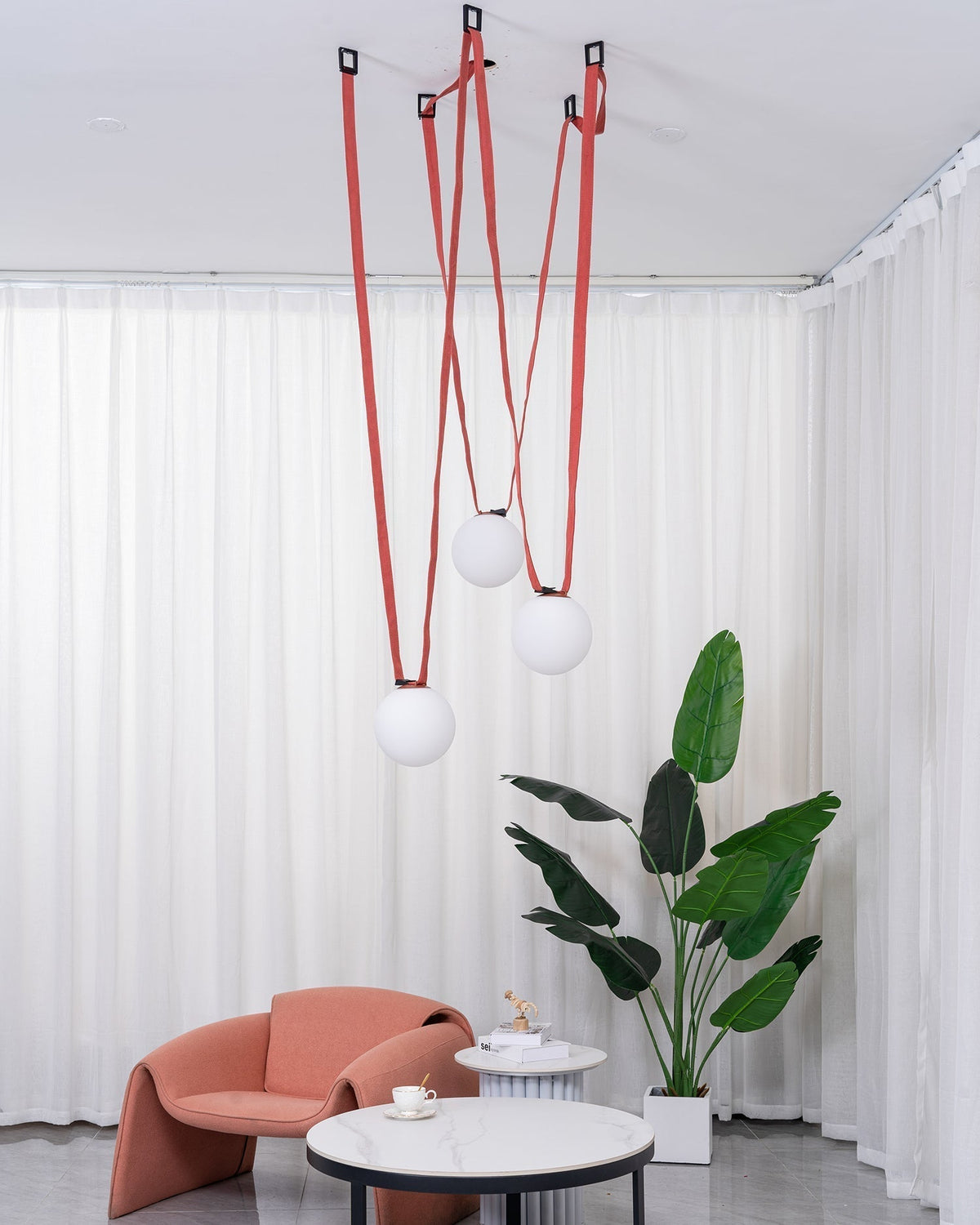 Velinenne Pendant Lamp Leather Belt Glass