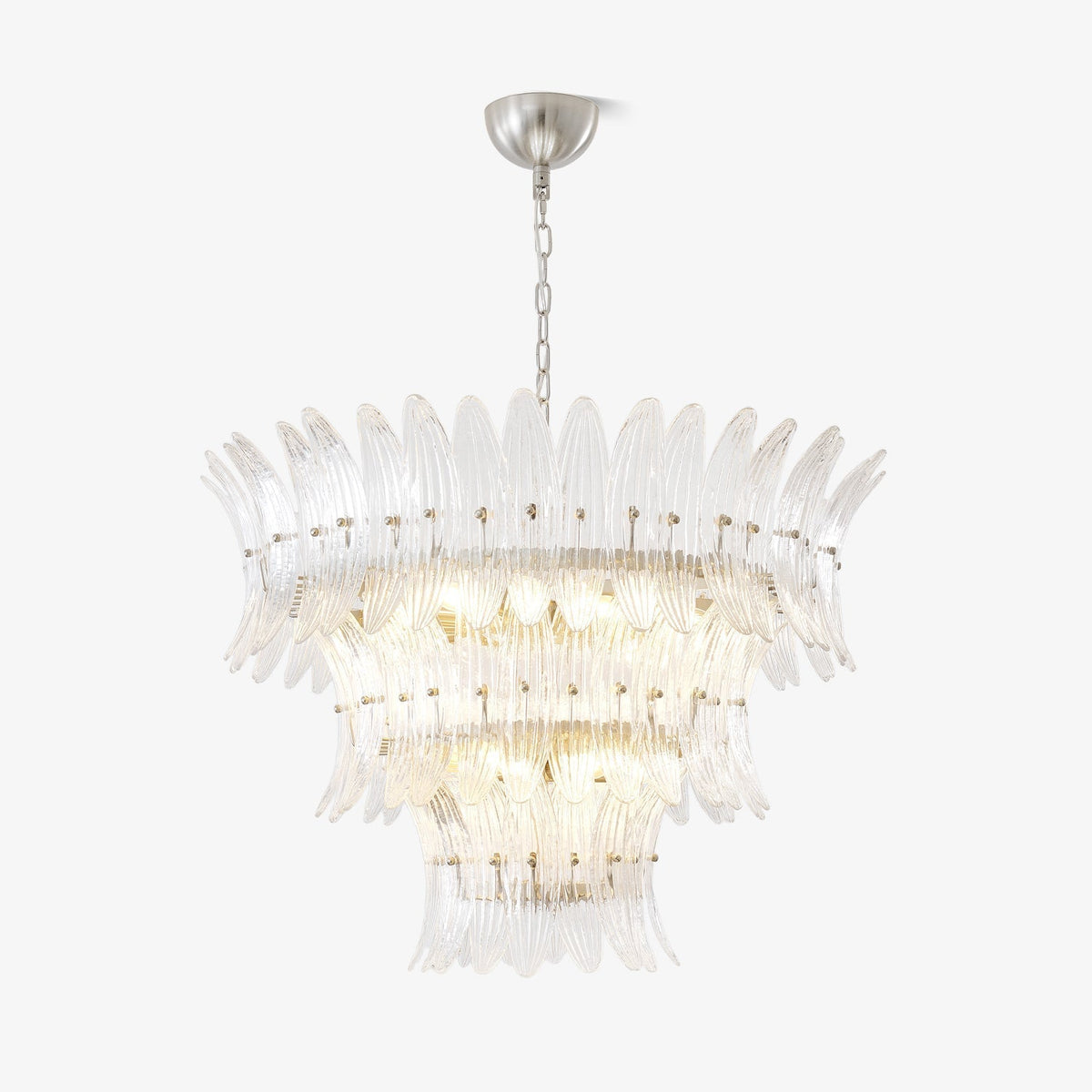 Eirerian Chandelier Murano Glass Palmette Leaf Tiered