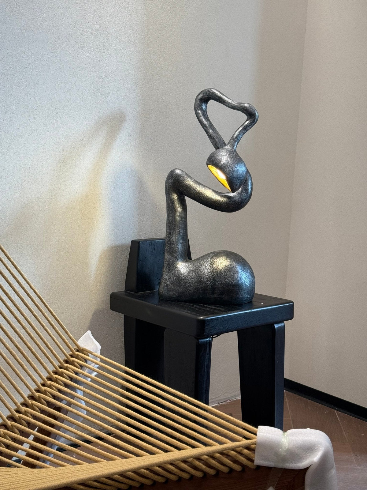 Twist  Black Sculptural Table Lamp