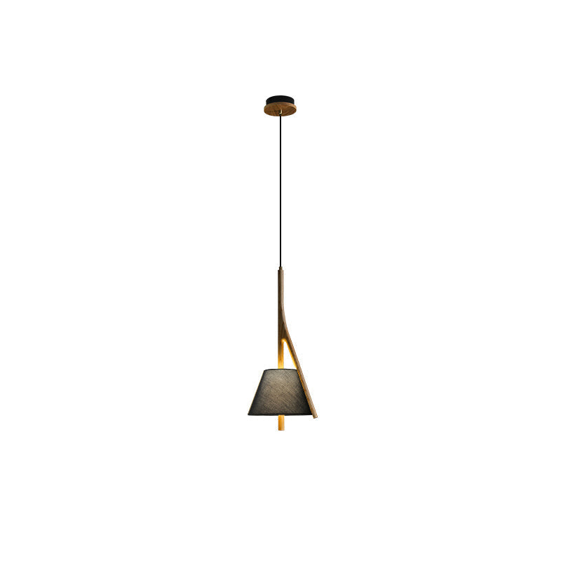 Zovenarae Triangular Wood Pendant Light