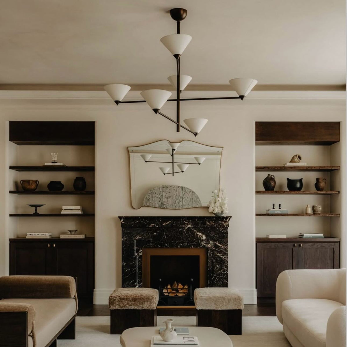 Eurmira Elegance Modern Black Fabric Chandelier