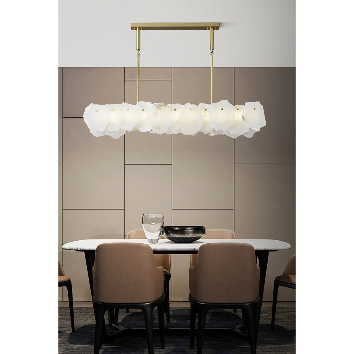 Catala Brass Alabaster Chandelier