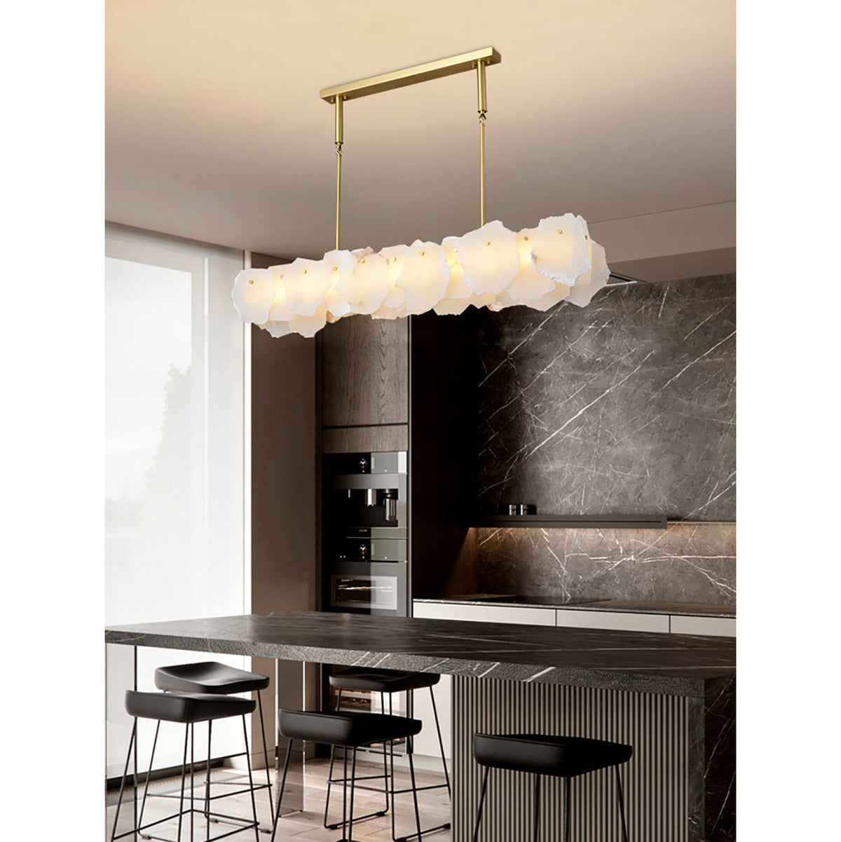 Catala Brass Alabaster Chandelier