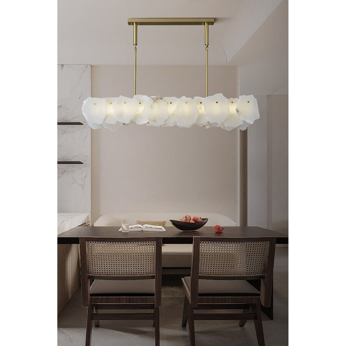 Catala Brass Alabaster Chandelier