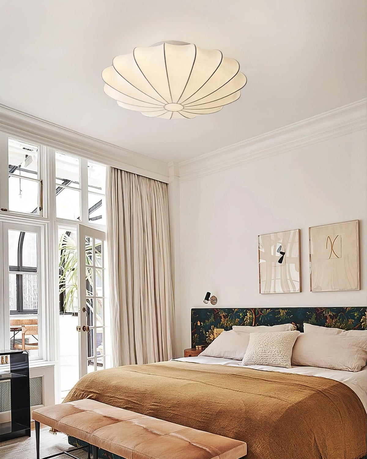 Miriveria Ceiling Lamp Fabric Shell Sculptural Elegant
