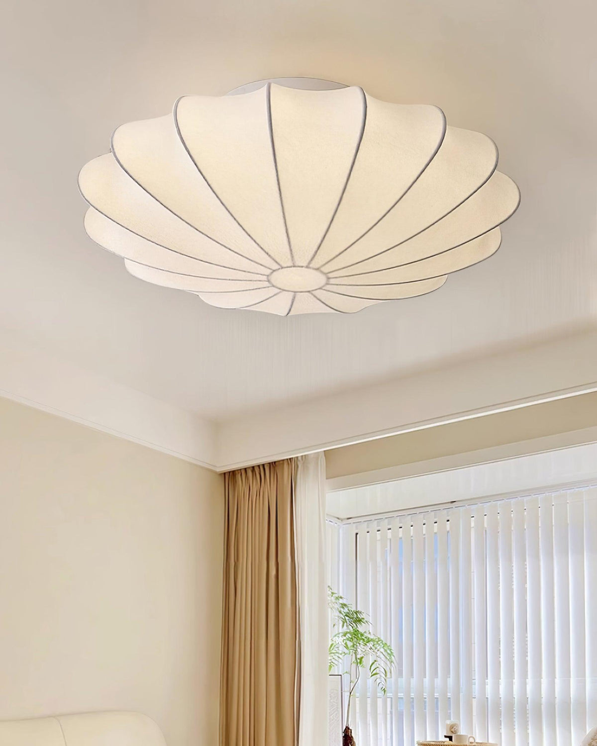 Miriveria Ceiling Lamp Fabric Shell Sculptural Elegant