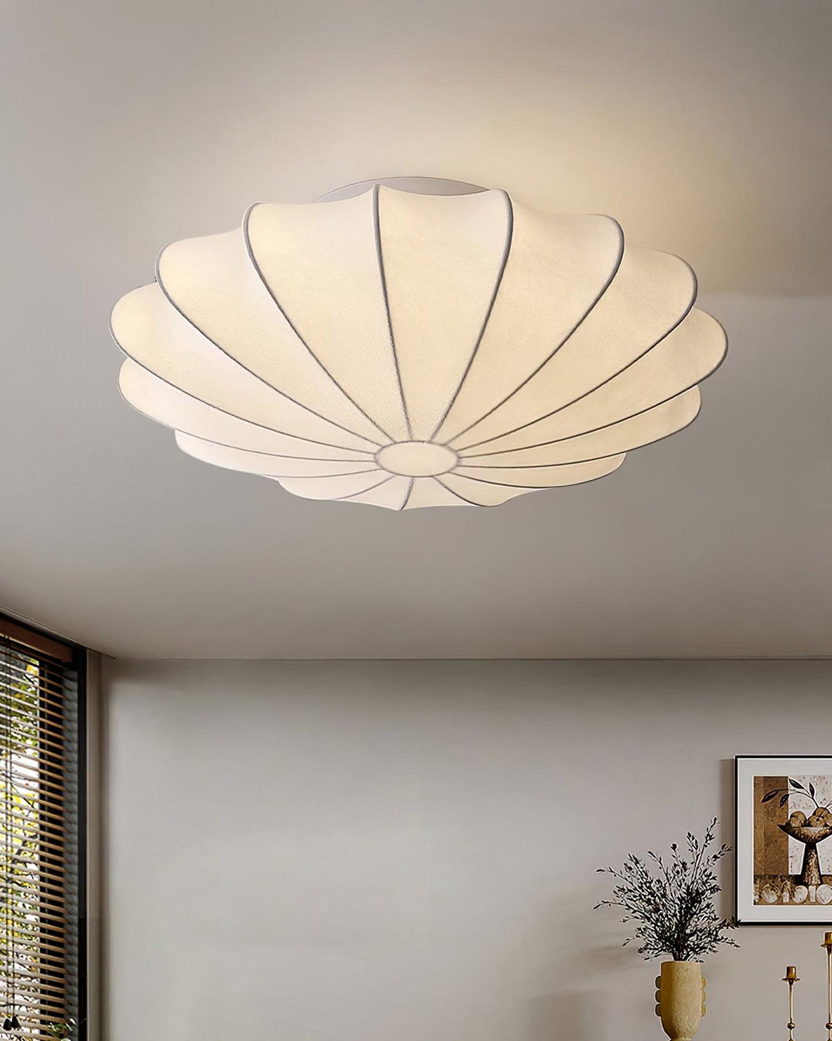 Miriveria Ceiling Lamp Fabric Shell Sculptural Elegant