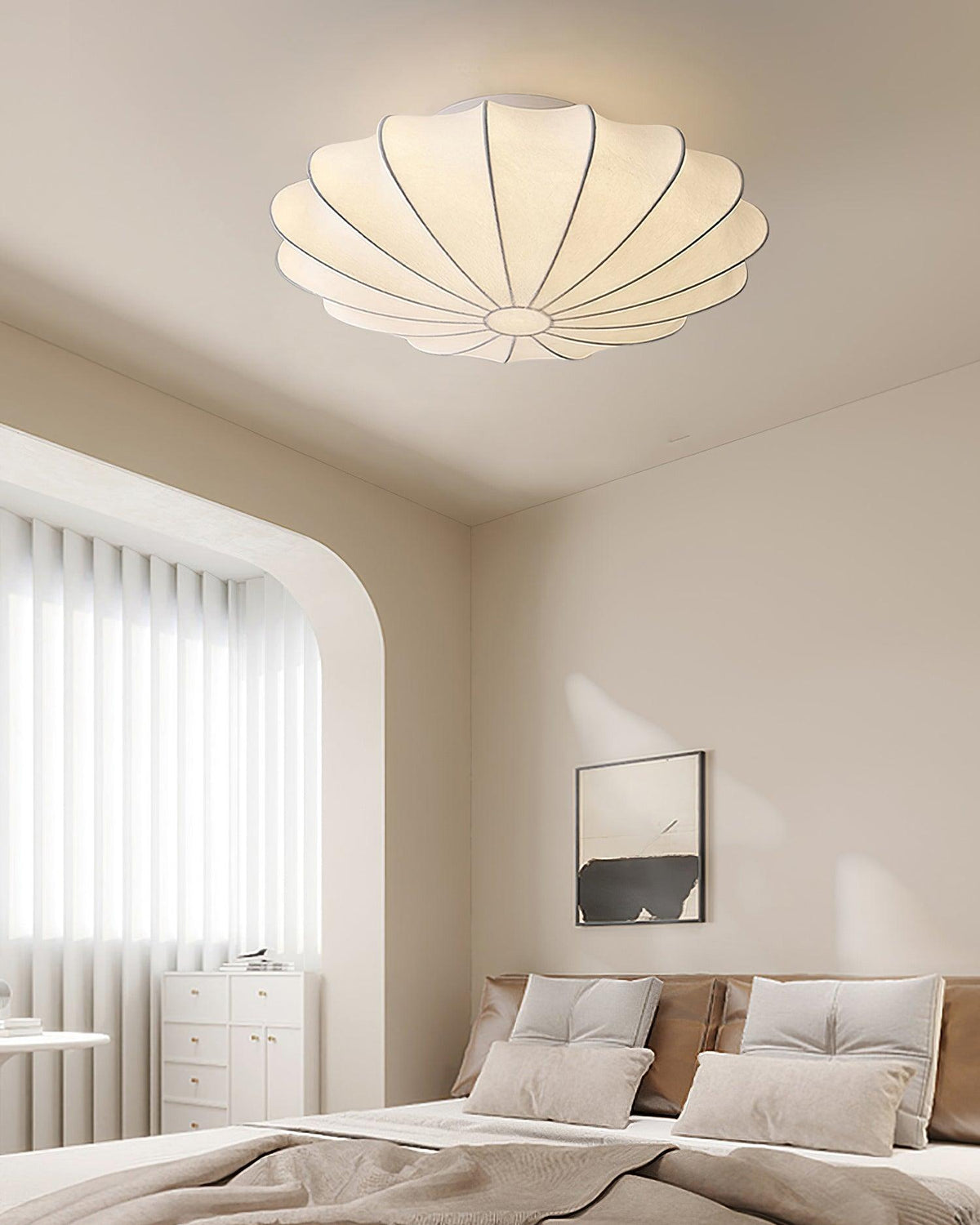 Miriveria Ceiling Lamp Fabric Shell Sculptural Elegant