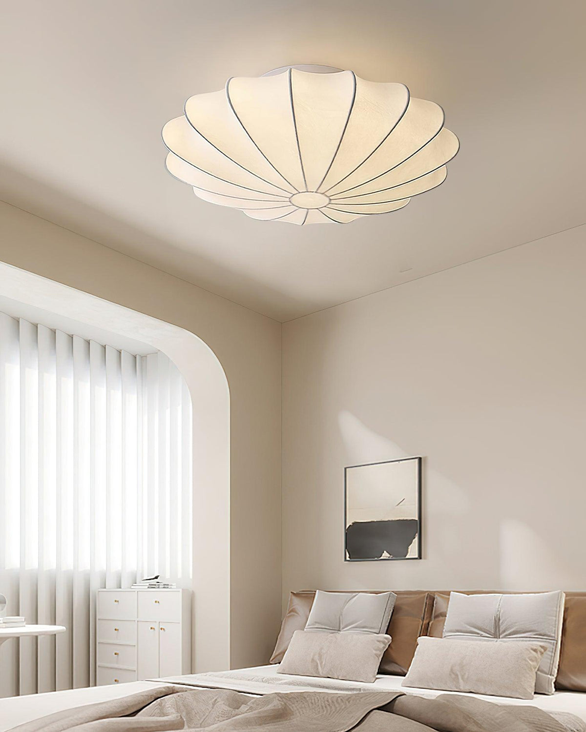 Miriveria Ceiling Lamp Fabric Shell Sculptural Elegant
