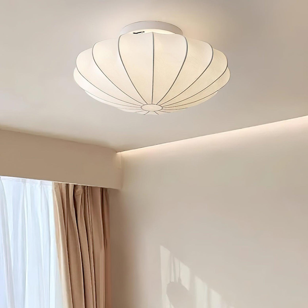Miriveria Ceiling Lamp Fabric Shell Sculptural Elegant