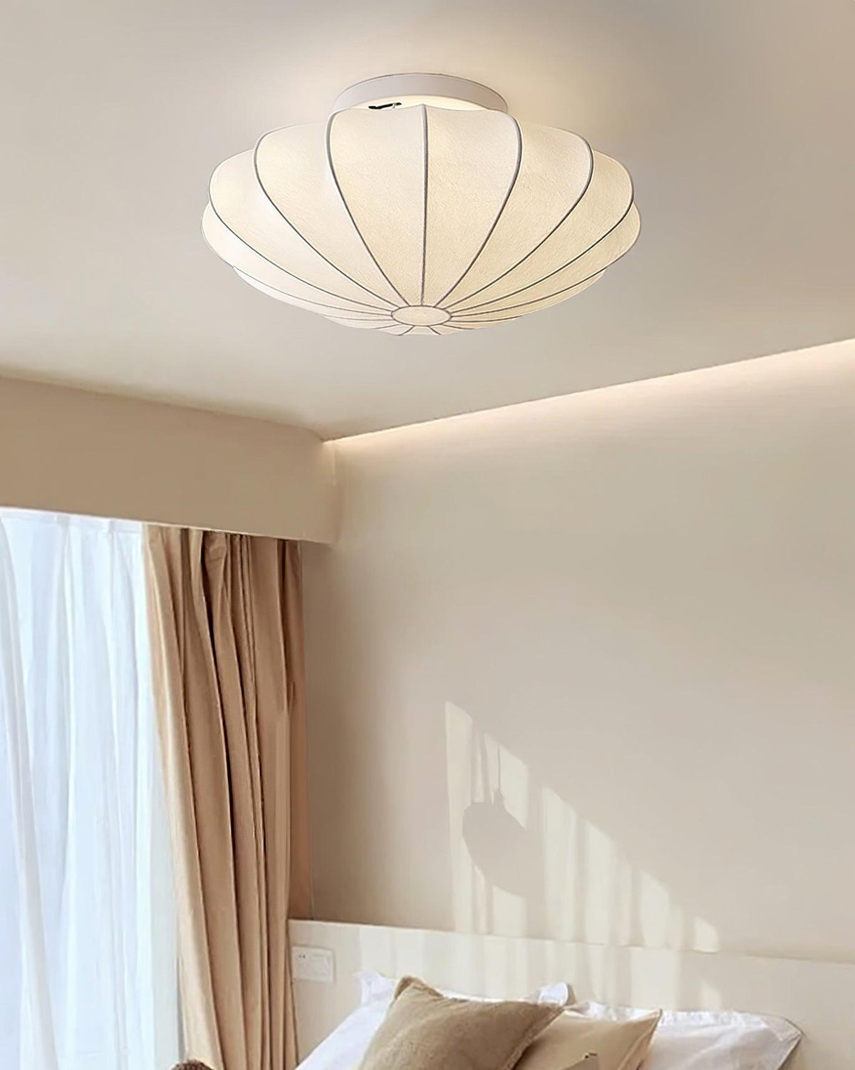 Miriveria Ceiling Lamp Fabric Shell Sculptural Elegant