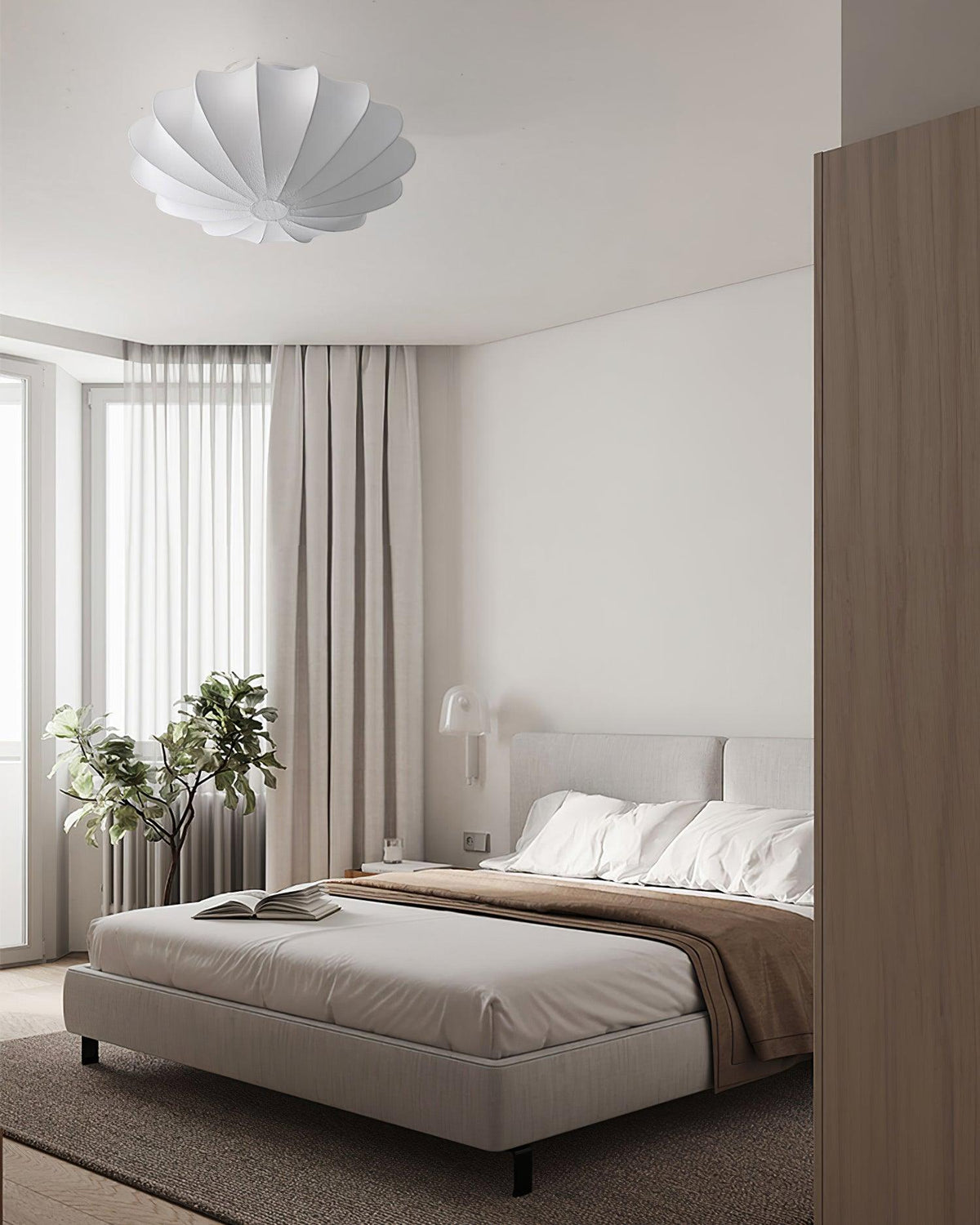 Miriveria Ceiling Lamp Fabric Shell Sculptural Elegant