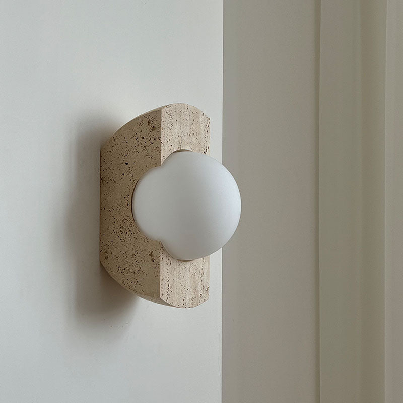 Umaris Travertine Glass Wall Lamp