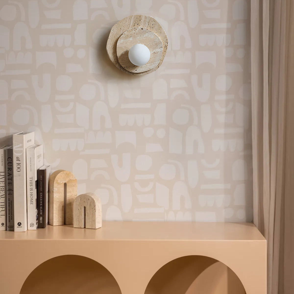 Tavinielle Wall Light Travertine Layered Wabi-sabi Aesthetics
