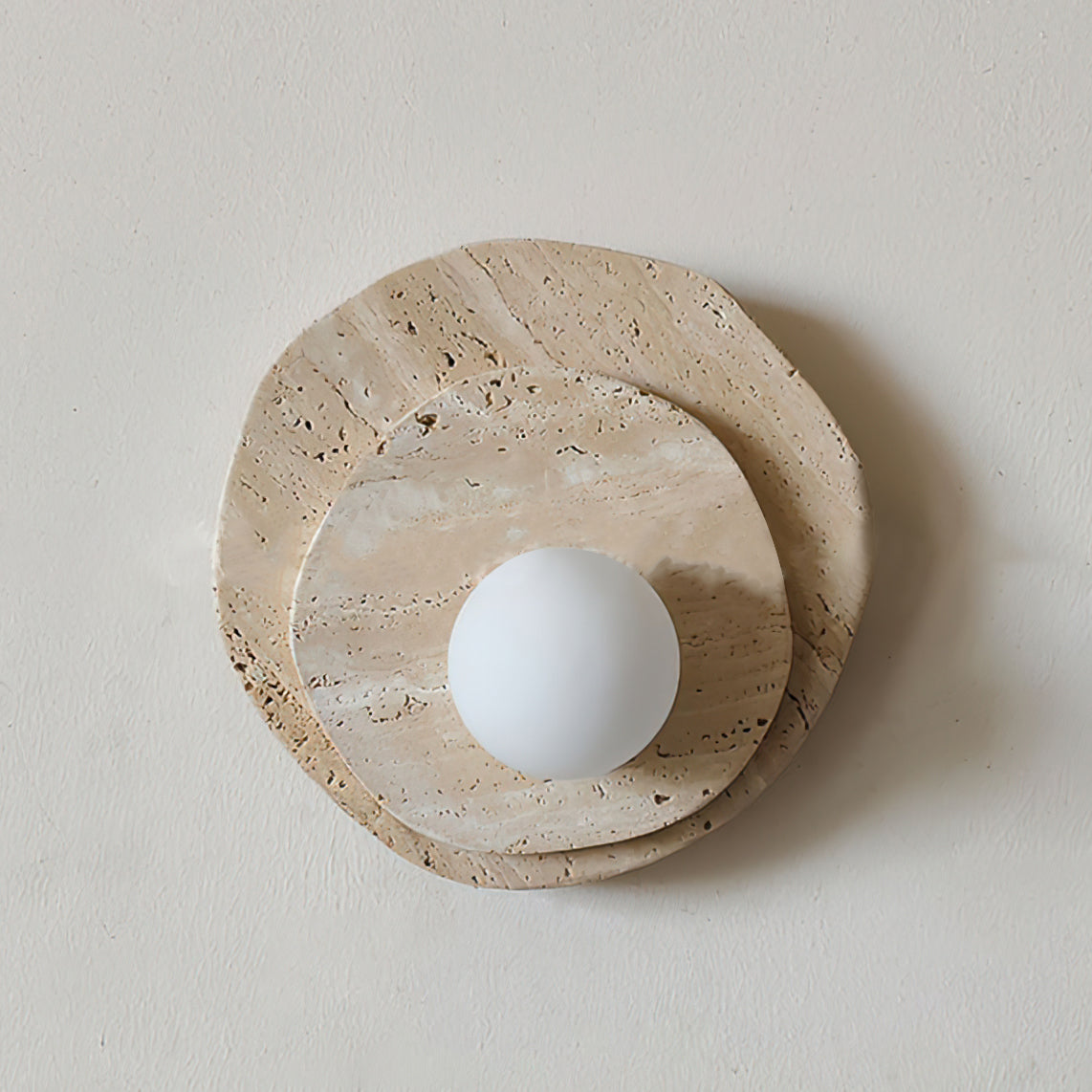 Tavinielle Wall Light Travertine Layered Wabi-sabi Aesthetics