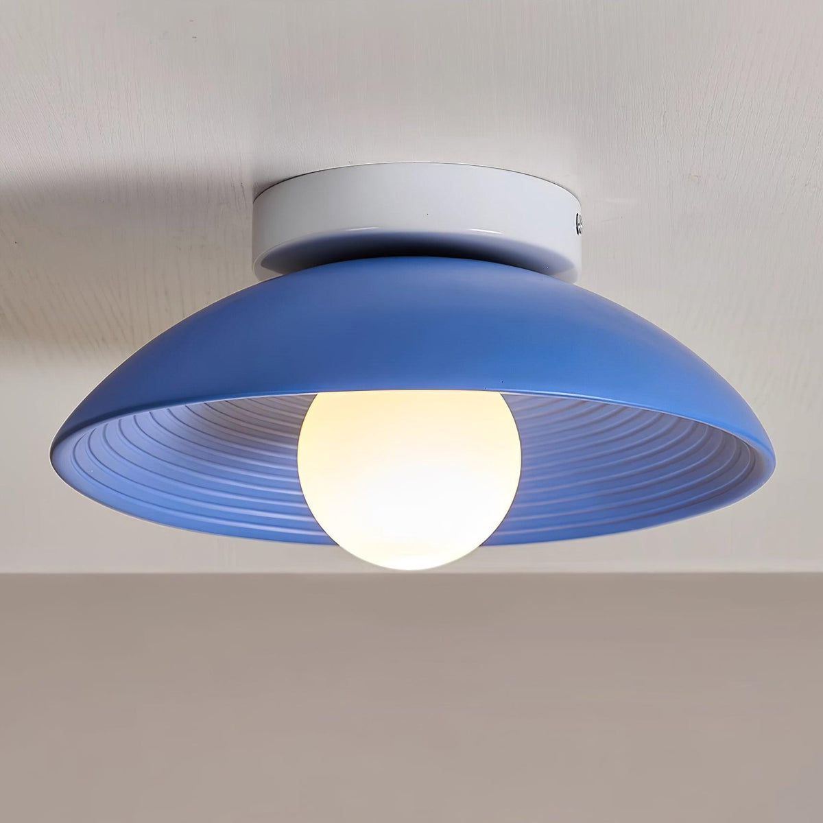 Zira Wooden Flush Mount Ceiling Light with Round Globe