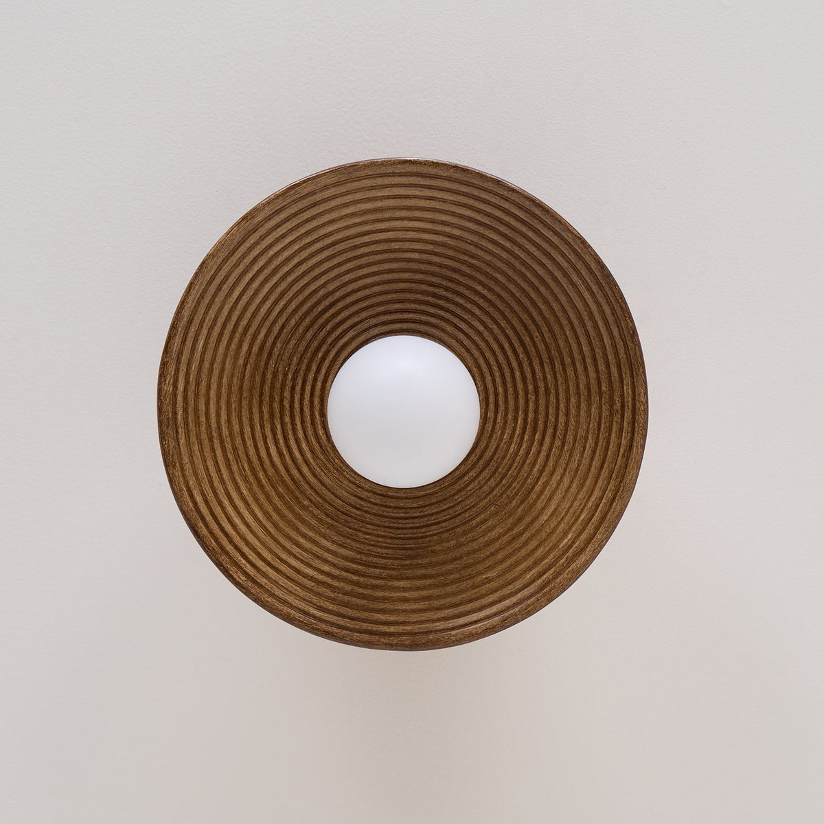 Zira Wooden Flush Mount Ceiling Light with Round Globe