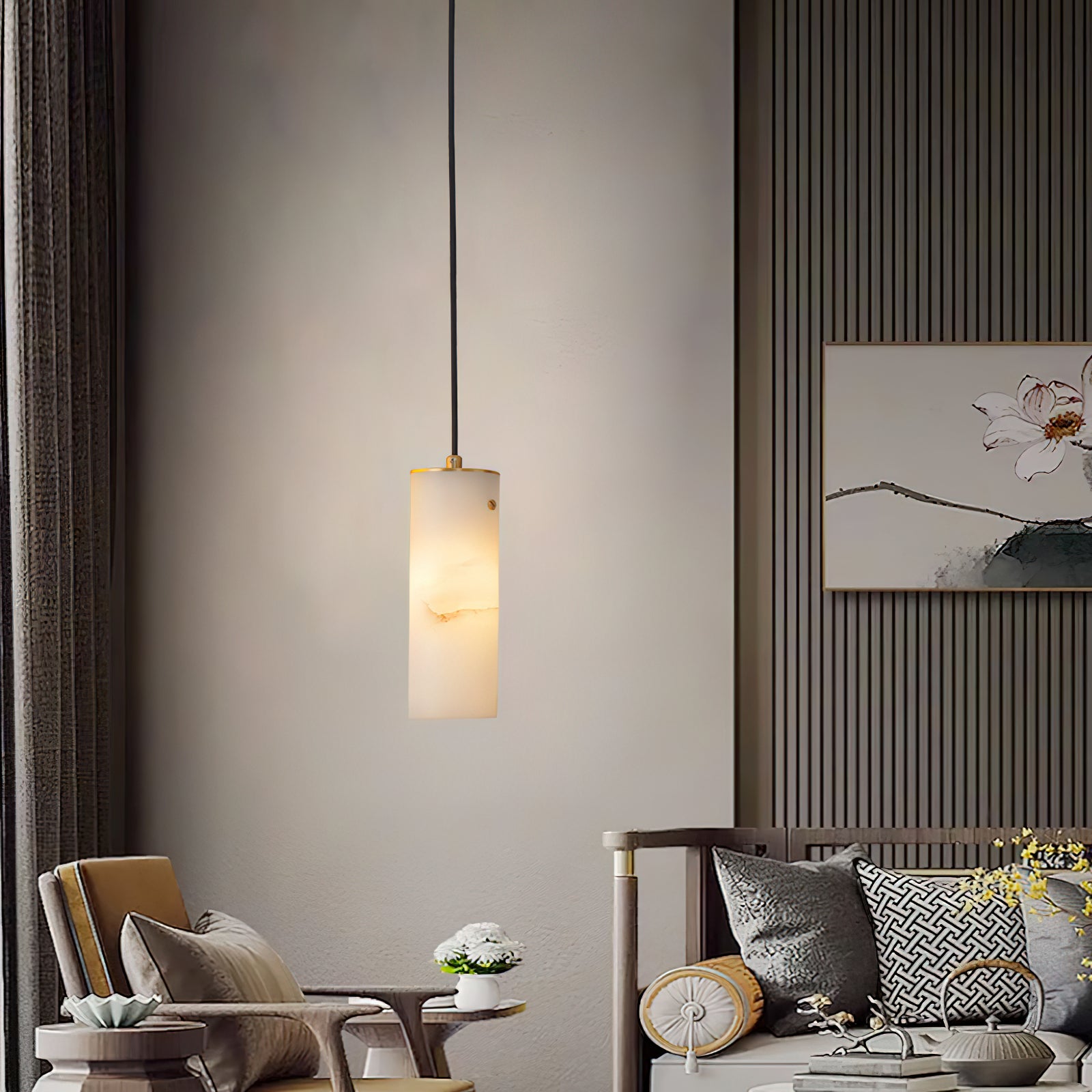 Lyvina Vertical Alabaster Pendant Light