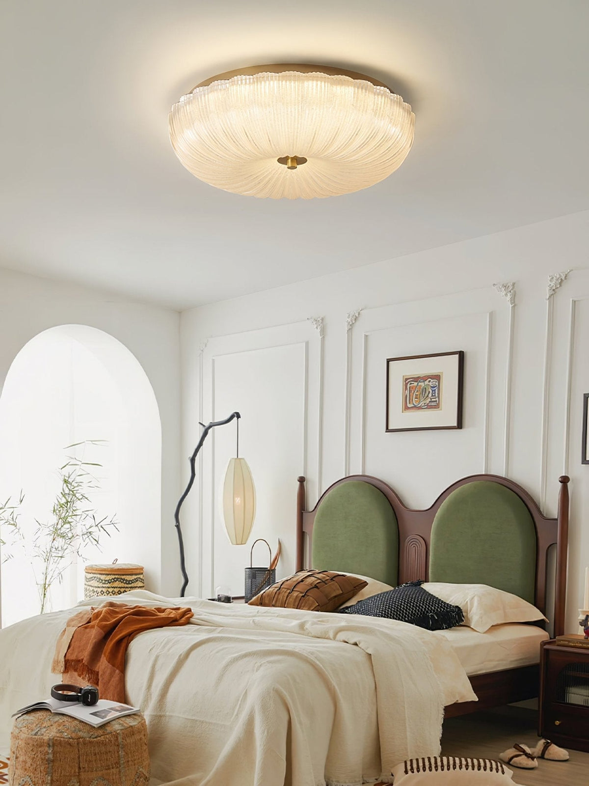 Delafield Ripple Glass Flush Mount Ceiling Light