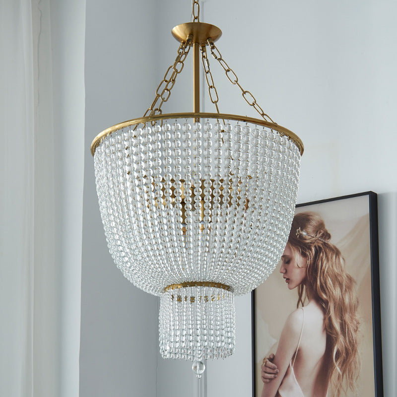 Wagulim Modern LED Chandelier Gold Crystal Living Room/Bedroom