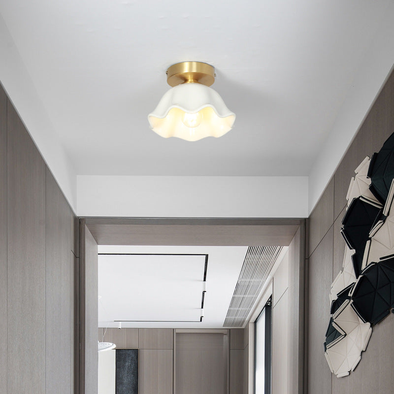 Ciborosu Retro Metal Flush Mount Ceiling Light Brass