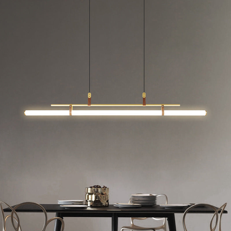 Voren Modern Linear Pendant Light,Black/Gold-Neutral Decor