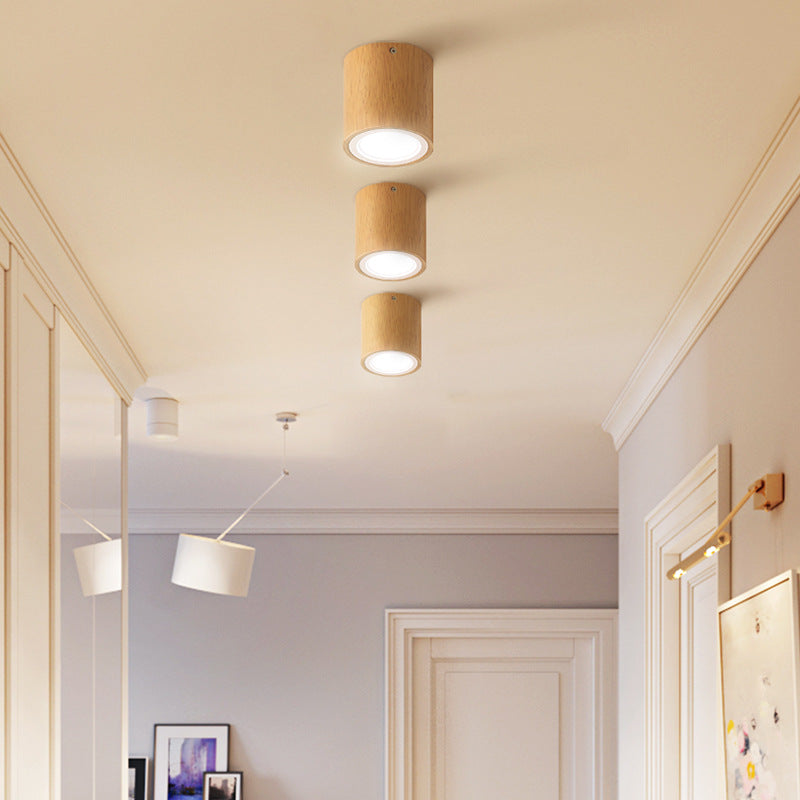 Cogusan Modern Wood Ceiling Light, Cylindrical, Corridor/Balcony