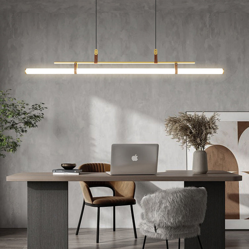 Voren Modern Linear Pendant Light,Black/Gold-Neutral Decor