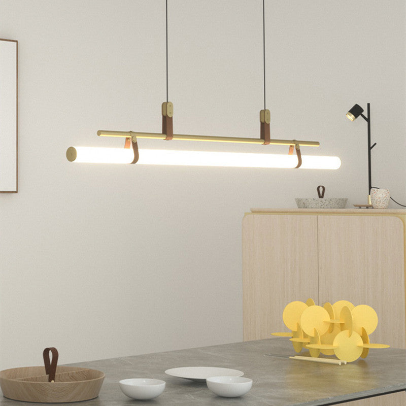 Voren Modern Linear Pendant Light,Black/Gold-Neutral Decor