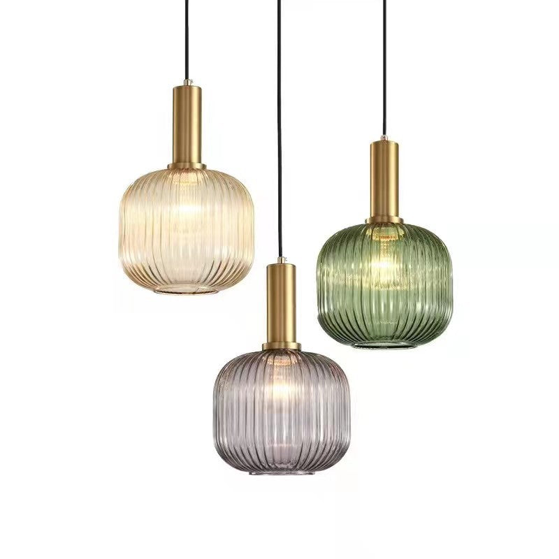 Barolir Pendant Light Crystal, Moru Glass, Cognac/Green/Grey, Kitchen Island