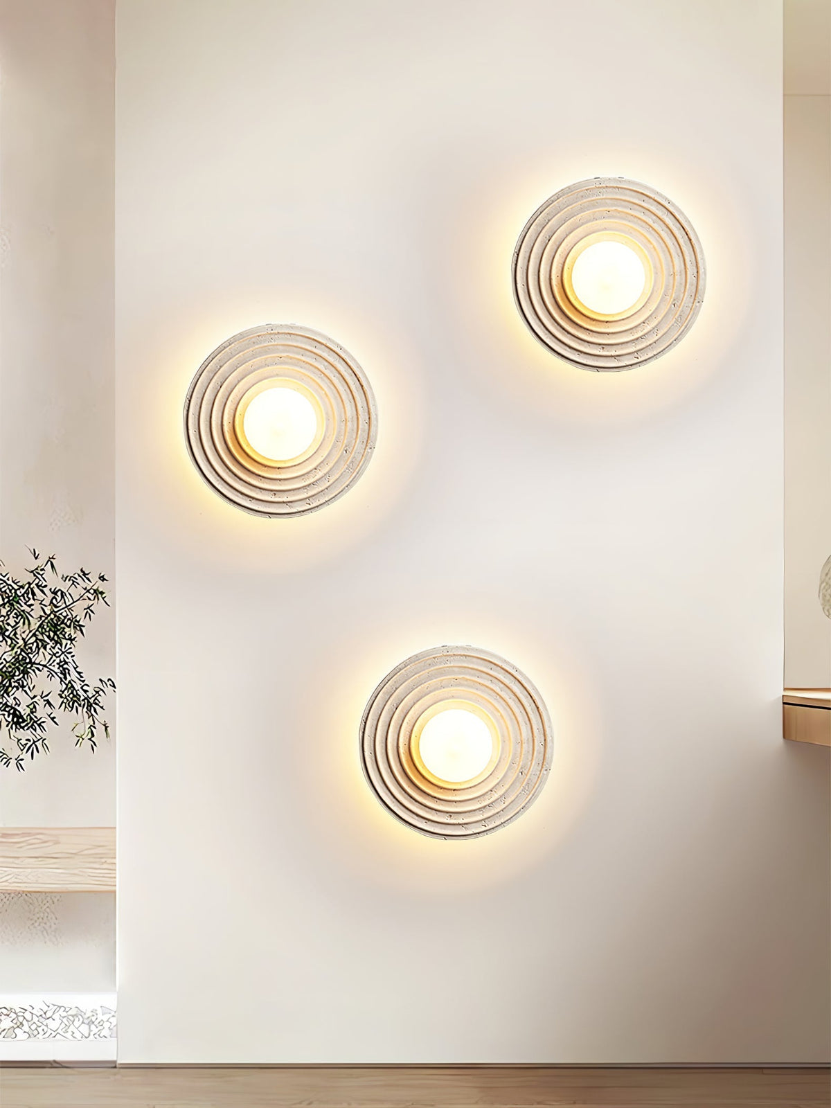 Zelirara Concentric Travertine Wall Light