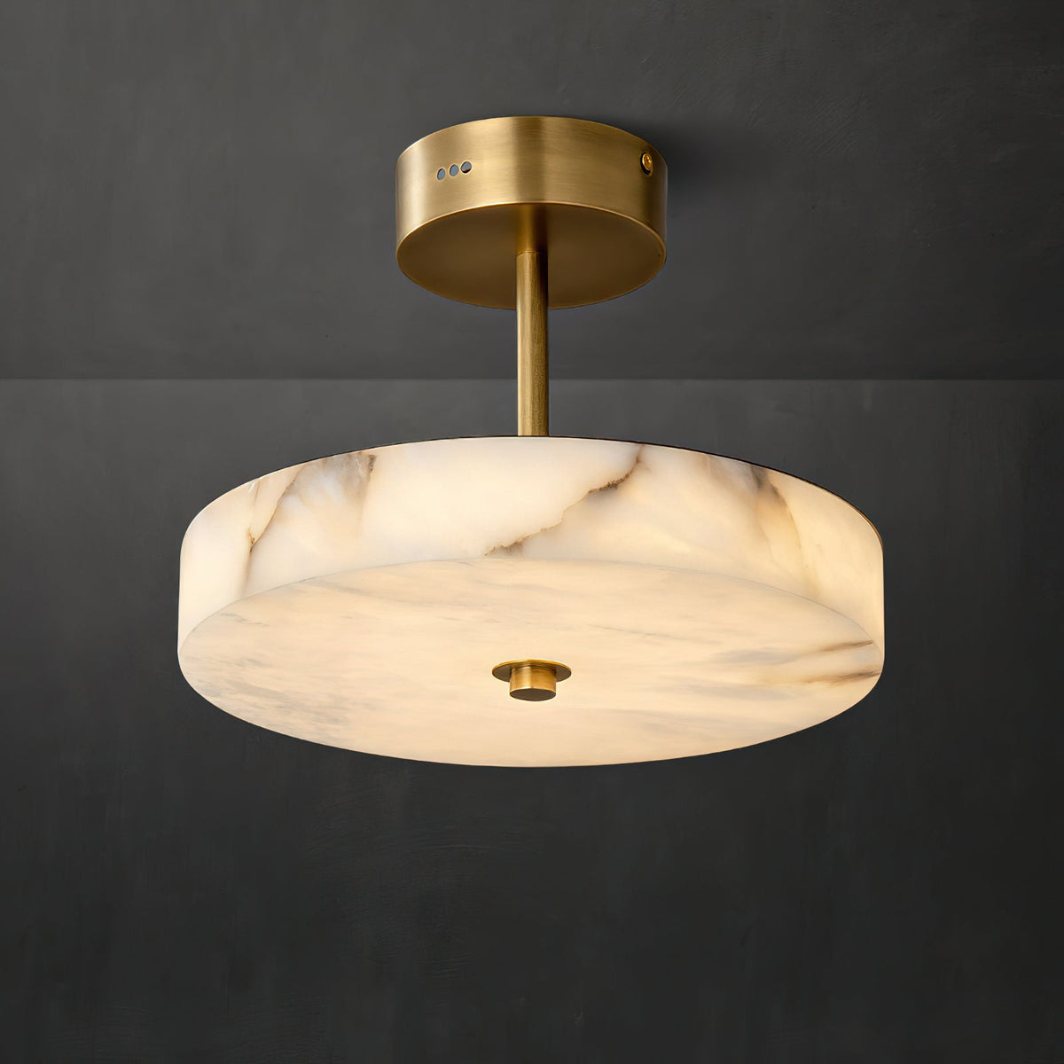 Nivisena Alabaster Semi-Flush Mount