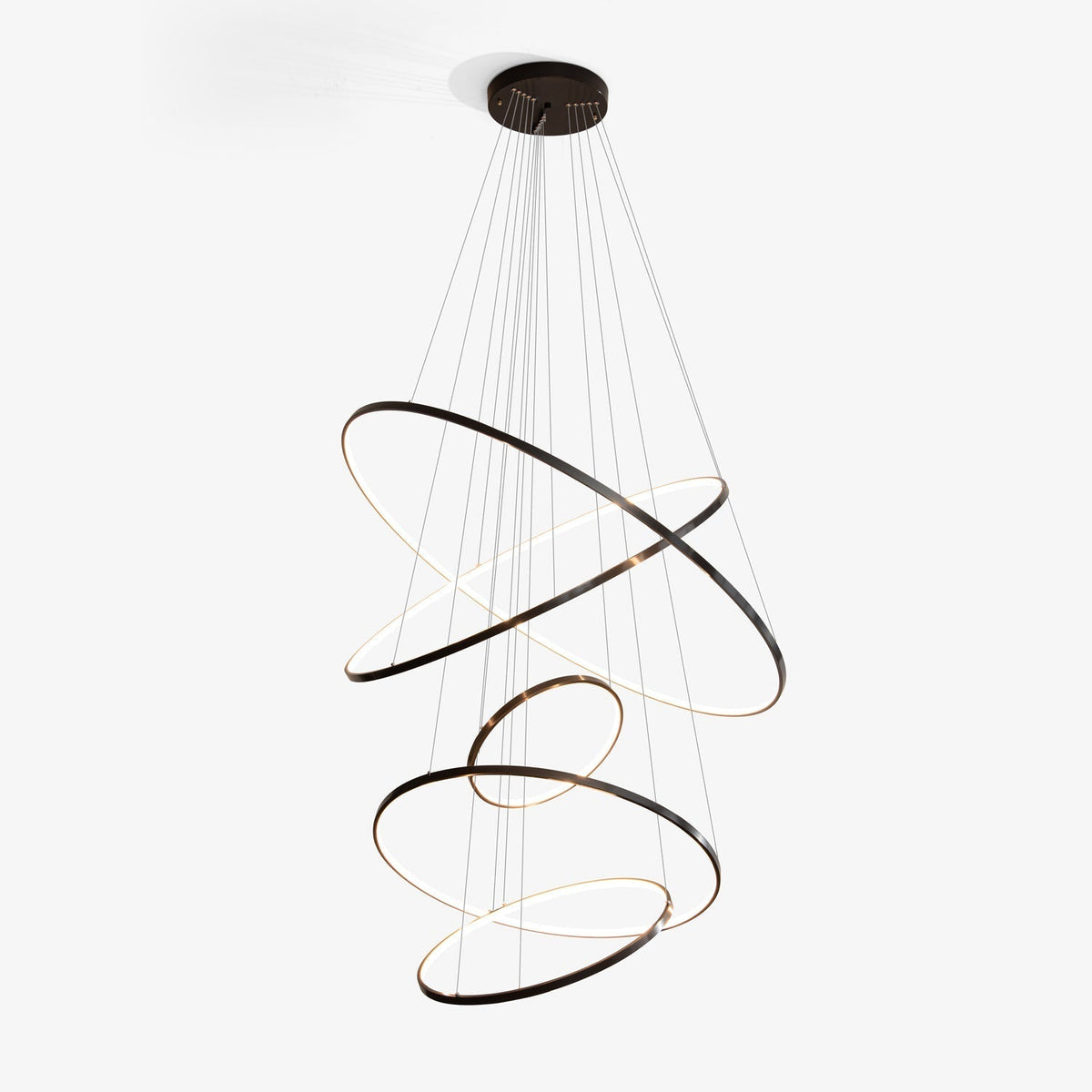 Efrion Modern Minimalist Rings Brass Plastic Chandelier