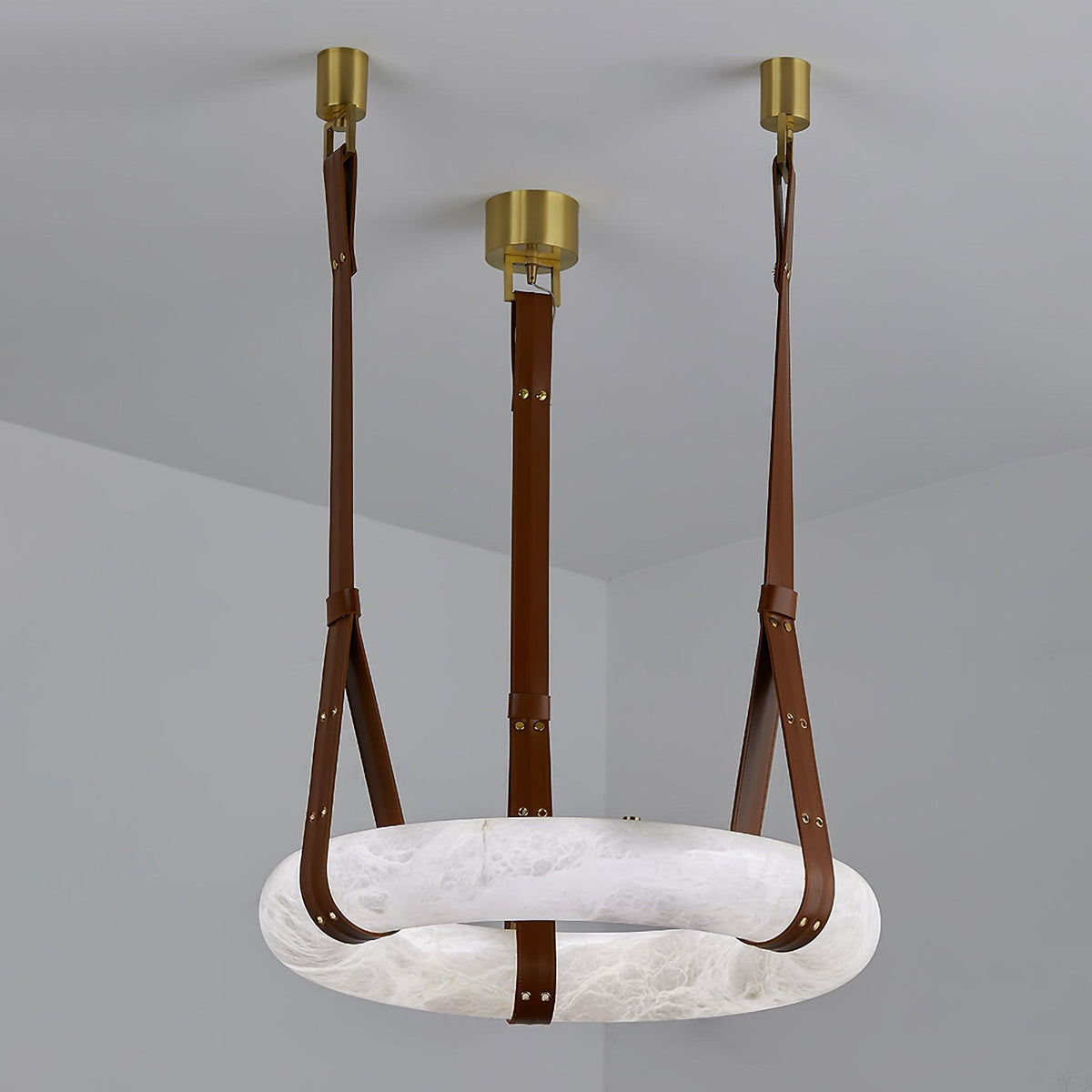 Oslo Pendant Light Alabaster Ring Straps Scandinavian