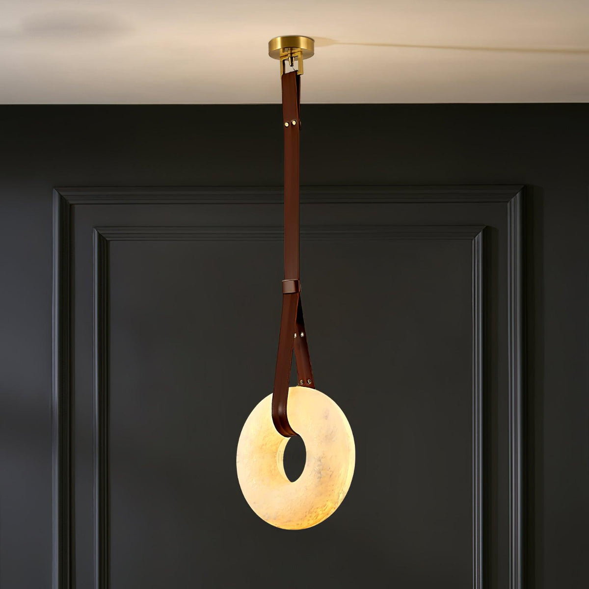 Oslo Pendant Light Alabaster Ring Straps Scandinavian