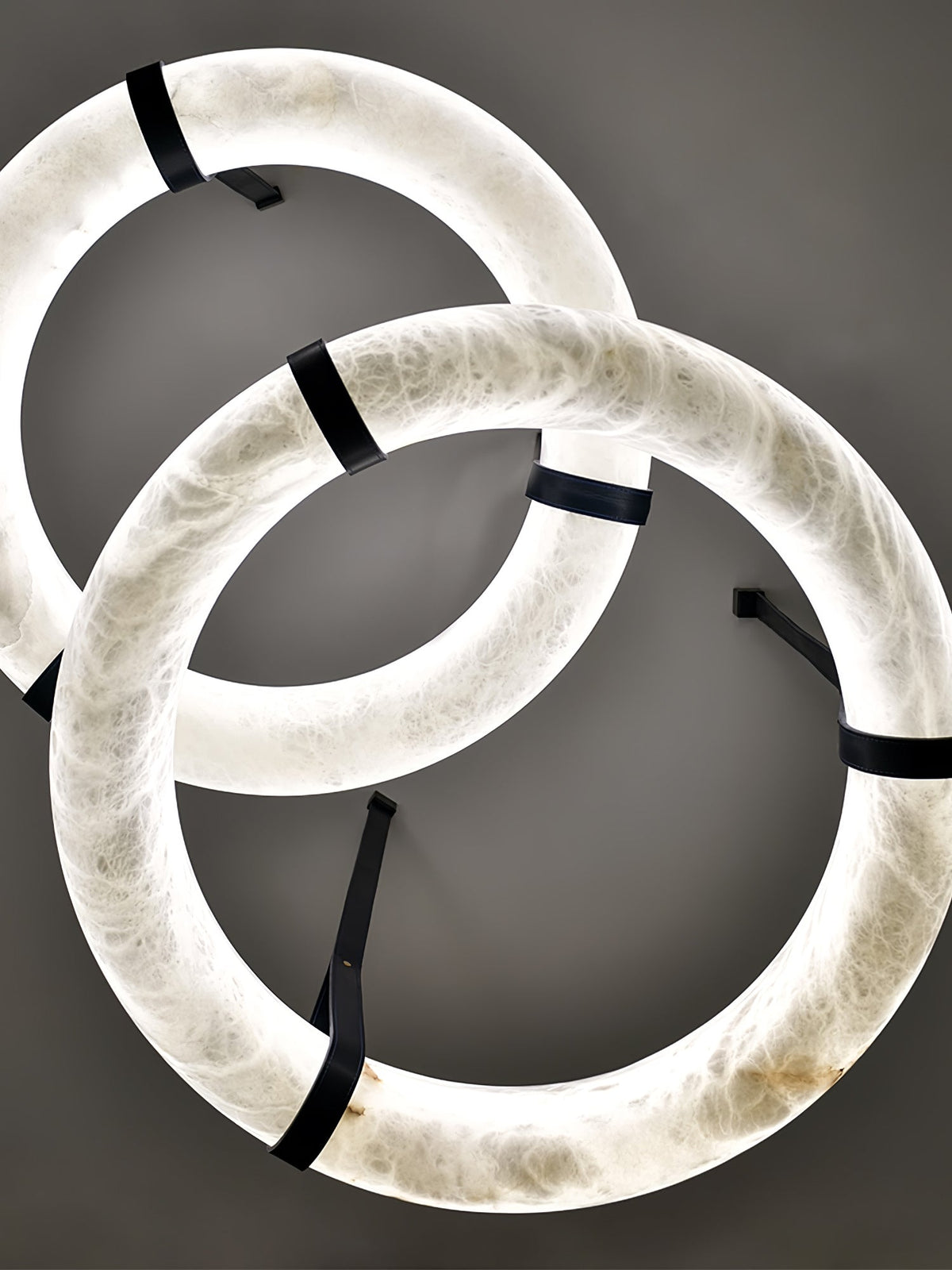 Lixor Alabaster Chandeliers  Ring Leather Strap  Version A