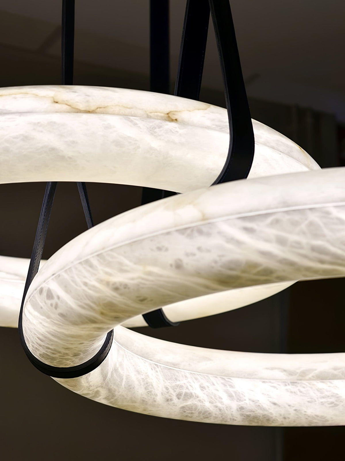 Oslo Pendant Light Alabaster Ring Straps Scandinavian