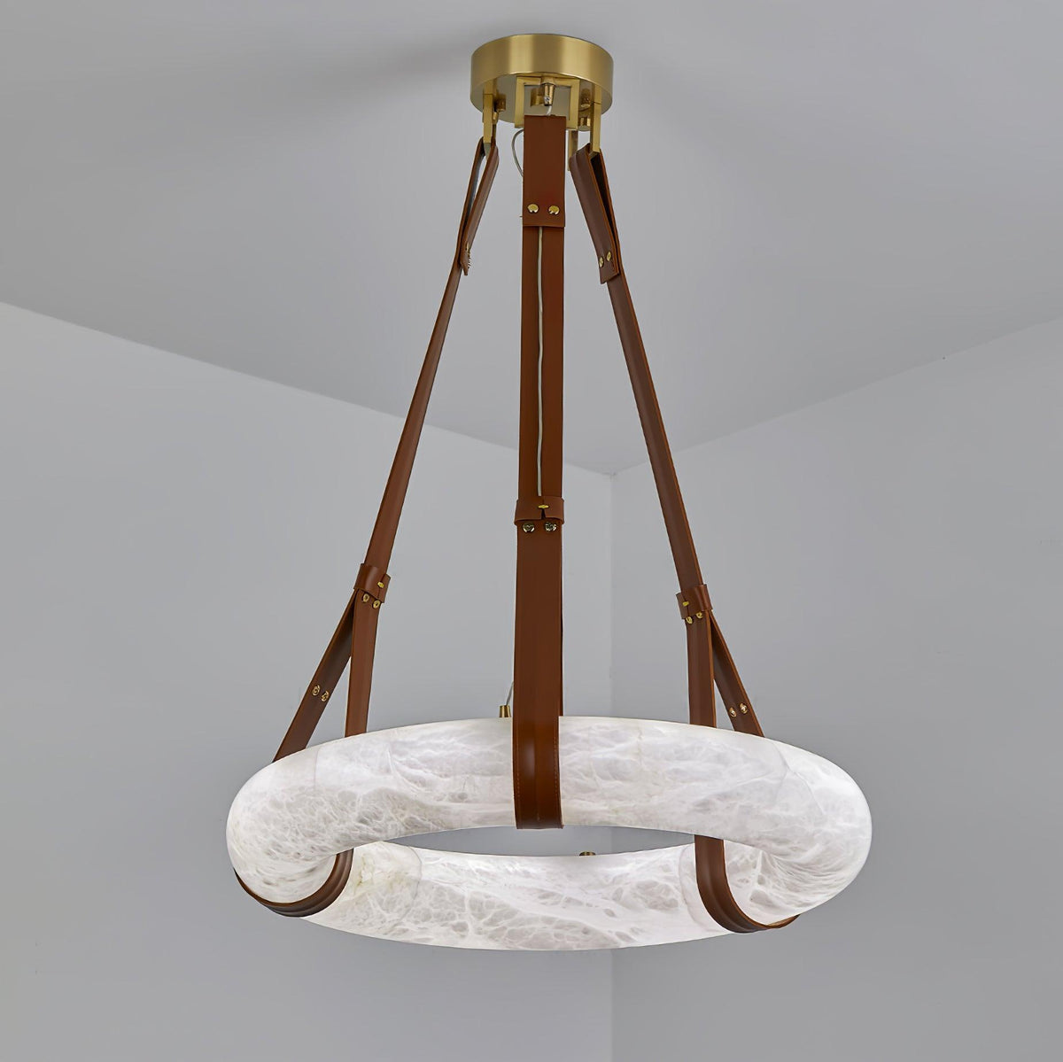 Oslo Pendant Light Alabaster Ring Straps Scandinavian