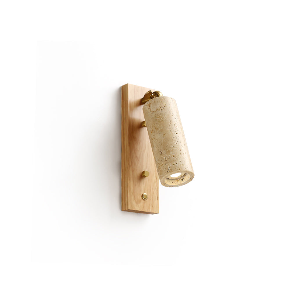 Noririse Wall Lamp Spotlight Yellow Travertine Wood