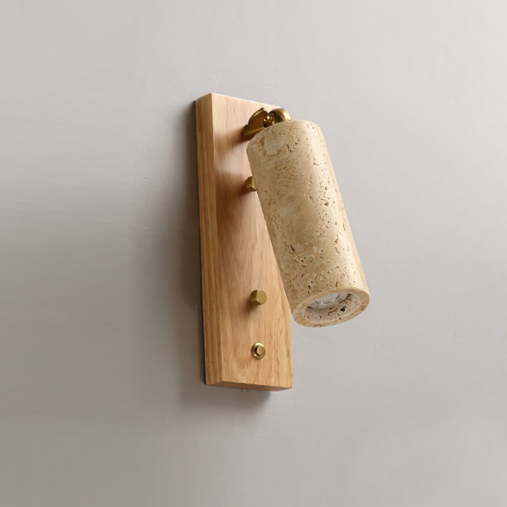 Noririse Wall Lamp Spotlight Yellow Travertine Wood