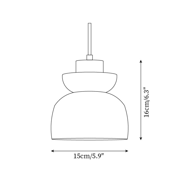 Norenx Travertine Dome  Glass Pendant Light