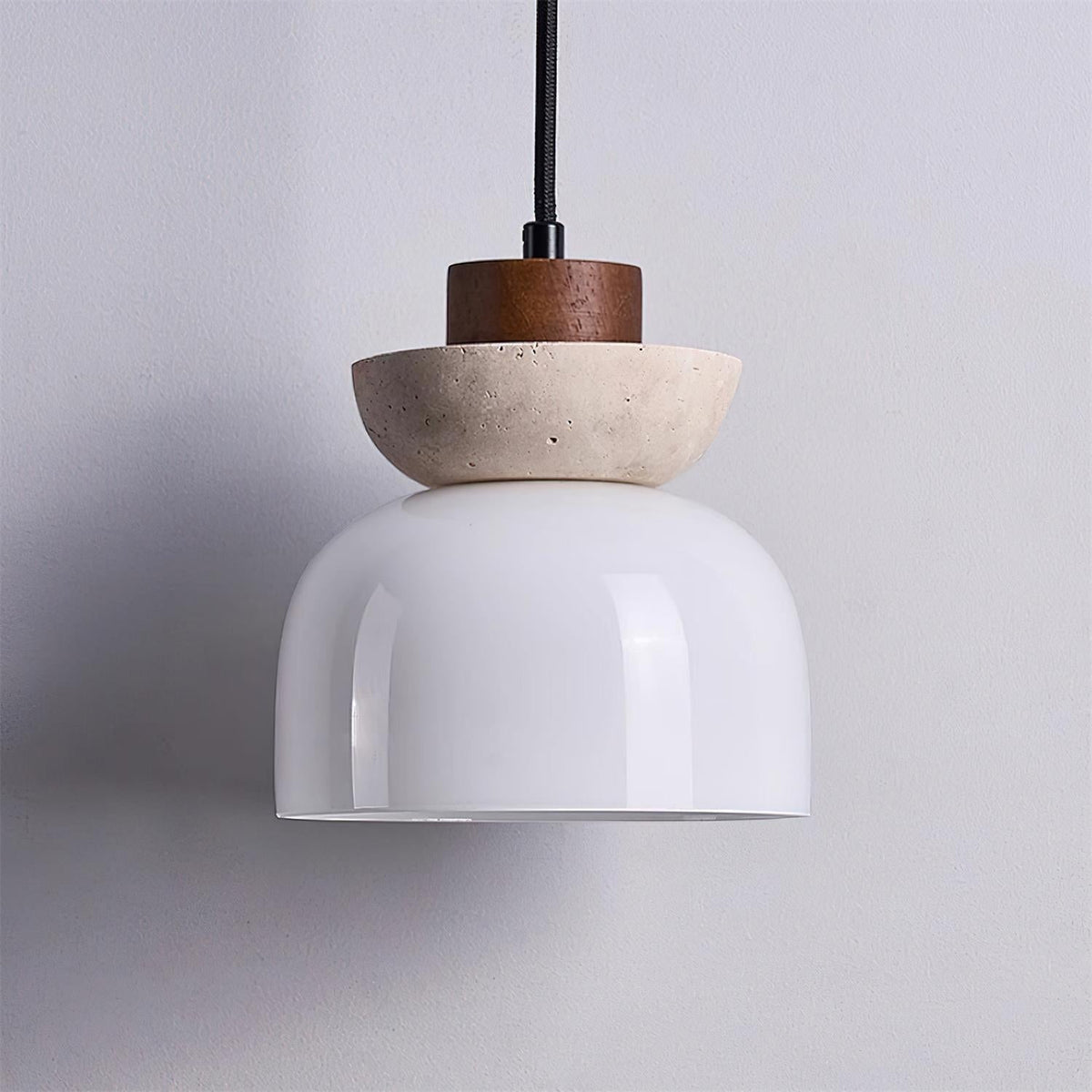Norenx Travertine Dome  Glass Pendant Light