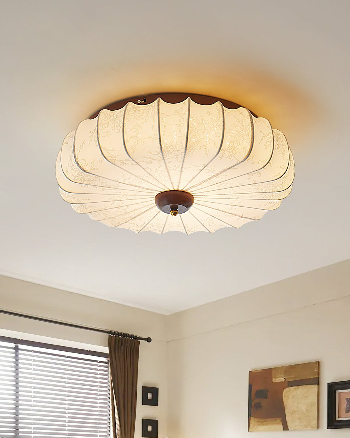 Rosemary Fabric Shade Pleated Ceiling Lamp