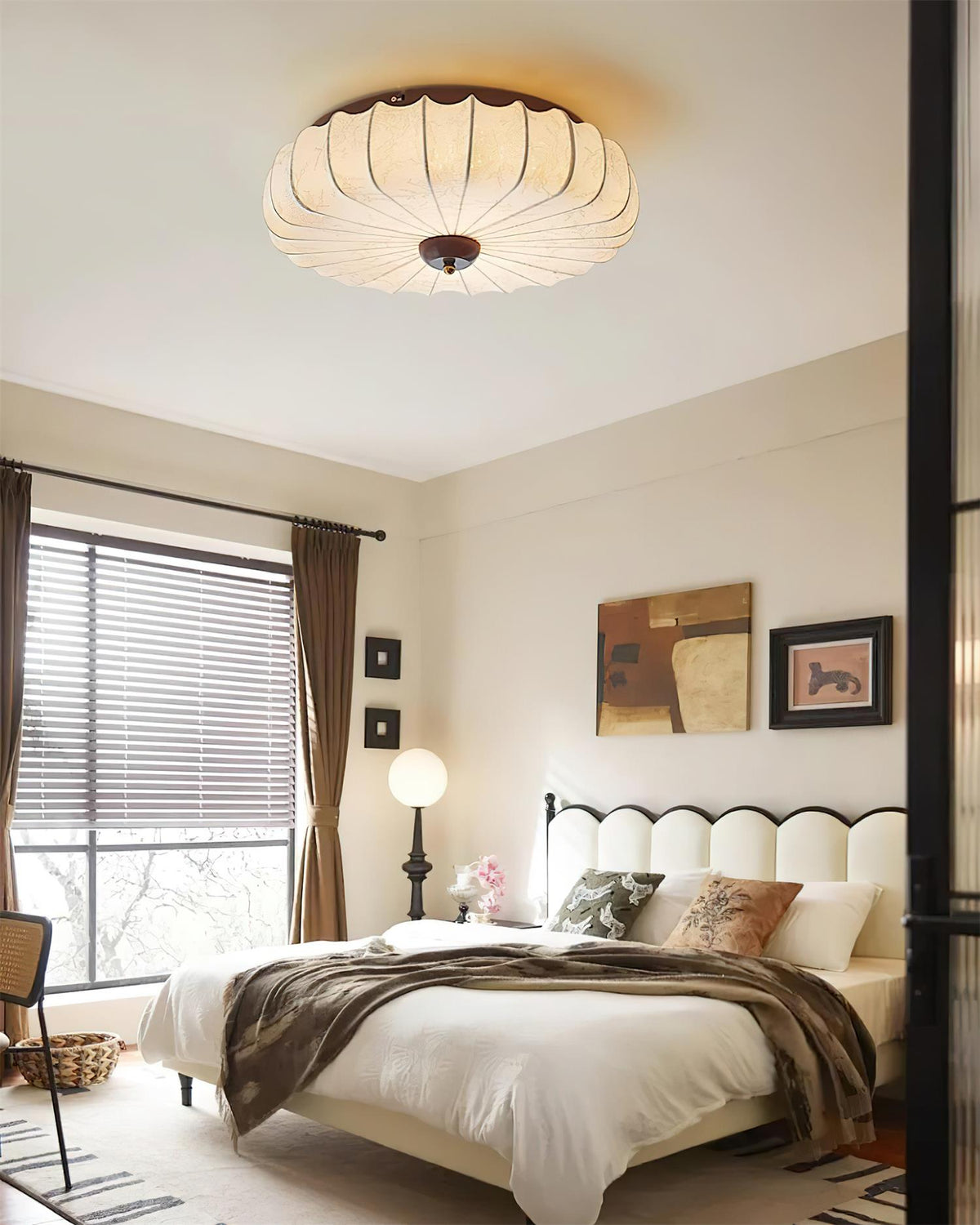Rosemary Fabric Shade Pleated Ceiling Lamp