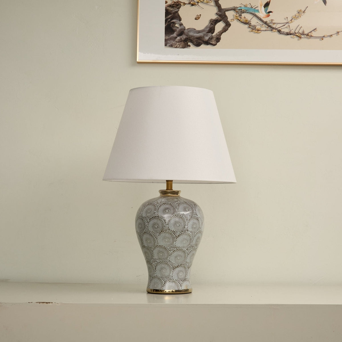 Patterned Ceramic Vase Table Lamp